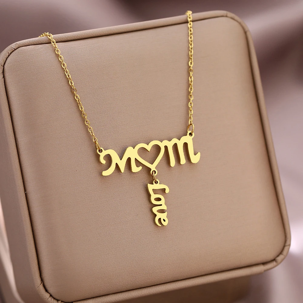 Necklaces Letter Mom Love Pendant Mother&#39;s Day High-end Sense Choker Chain Women - £7.56 GBP