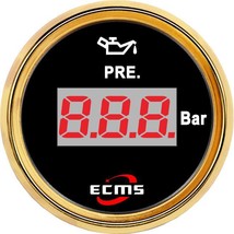 Marine Boat Engine Outboard Digital Oil Pressure Gauge 9-32V 0-5Bar 52mm 10-184Ω - £15.74 GBP