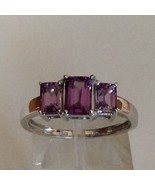 Three-Stone Rainbow Topaz 925 Silver Ring SZ 7 - $29.08 CAD