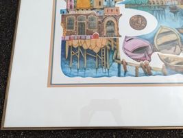 Amram Ebgi City of Jaffa Original Litho Color, Foil Embossed Signed Judaica Art image 2