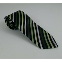 Colours By Alexander Julian Green, Black, &amp; White Tie With Horizontal Stripes - £15.49 GBP