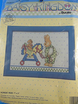 Daisy Kingdom Counted Cross Stitch Kit Bucilla Horsie Ride 7 x 5&quot; w frame sealed - £5.53 GBP