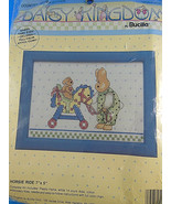 Daisy Kingdom Counted Cross Stitch Kit Bucilla Horsie Ride 7 x 5&quot; w fram... - £5.42 GBP