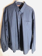 PERRY ELLIS men’s Shirt XL Long Sleeve Dark Gray/black Check Button Up Dress - £5.96 GBP