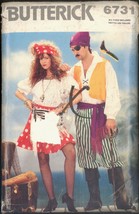 Unc Sz XS S M L XL Pirate Costume Butterick 6731 Vintage Pattern Hallowe... - $6.99