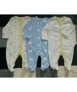 Newborn  Long Sleeves Pajama Romper(0-3months)100%Cotton- 3 Pack - £14.41 GBP