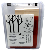 Stampin Up Trees Three 7 Piece Rubber Stamp Kit Unmounted 2006  Two Step Stamp - £20.31 GBP