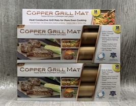 New Lot of 2 Pkgs Non-Stick Copper Grill and Bake Mat 2 Packs - Total of 4 Mats - £14.99 GBP
