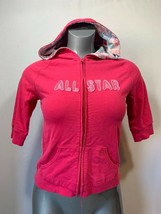 Athletic Works Girls Size Large (14-16) Hooded Full Zip Pink 3/4 Sleeve ... - $7.92