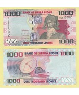 Sierra Leone P30a, 1000 Leones, Bai Bureh / satellite dish, $5 Cat Val !... - $1.98