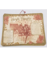 Antique 1904 EP Dutton &amp; Co Bright Thoughts Calendar Leaf &amp; Cottage Cattle - £9.11 GBP