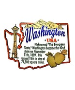 Washington the Evergreen State Outline Montage Fridge Magnet - $9.74 CAD
