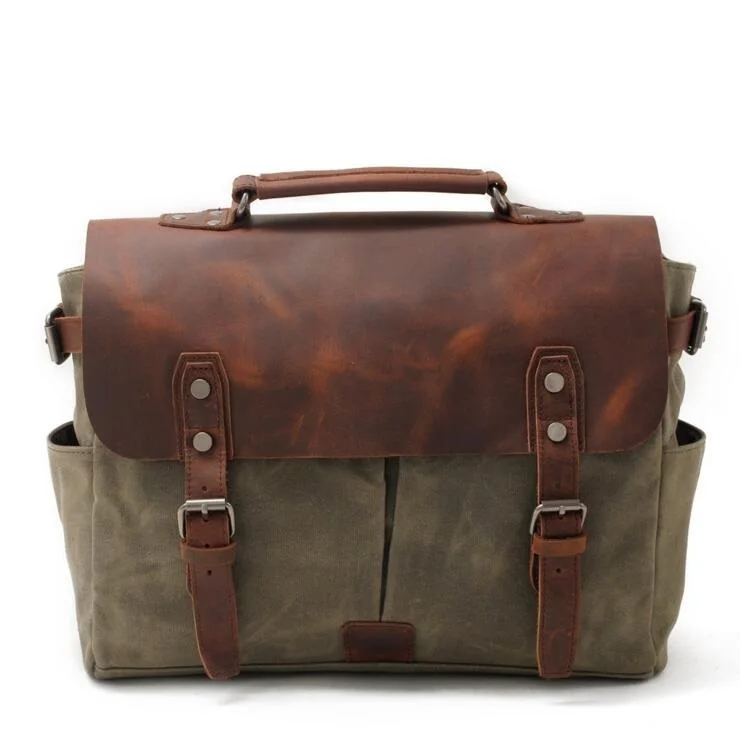 Vintage Waterproof Canvas DSLR Camera Shoulder Bag Diagonal Shoulder Messenger B - $322.14