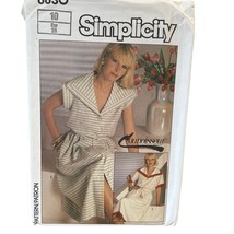 Simplicity Sewing Pattern 6830 Dress Wide Collar Misses Size 10 - $7.84