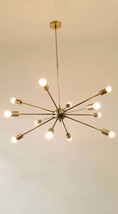 12 Light Mid Century Brass Sputnik chandelier Perfect For Any Room And Hallway - £124.33 GBP