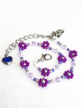 Daisy Purple Lavender Bracelet Silver White Dainty Trendy Style New Charm - £12.38 GBP