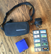 Nintendo Gameboy Advance SP + Charger/Case/10 Games Mario Potter Lego St... - $130.54