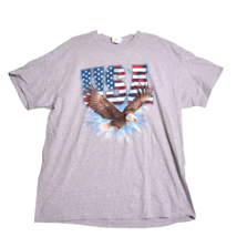 USA American Eagle Men&#39;s Grey Short Sleeve Tee Shirts Size XL Gildan - £8.90 GBP
