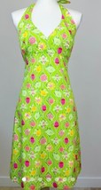 Lilly Pulitzer Women&#39;s Green and Yellow Dress With Ladybugs &amp; Flowers Size 2P - £29.22 GBP