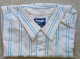 Wrangler Rockabilly Western Pearl Snap Short Sleeve Shirt Size 18 X-Long Tails - £9.58 GBP