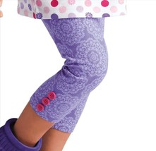 American Girl Playful Floral Leggings Girls Size 6 NWT Lilac Matches Dol... - $19.20
