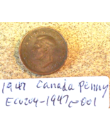 1947 Canada Penny Rim Strike Error; Vintage Old Coin Foreign Money - $3.95