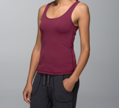 Womens Lululemon Tank Top Reversible 10 Pilates NWT New Dark Red Front R... - £94.51 GBP