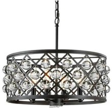 HDC-Pennington Crest 4-Light Antique Bronze Pendant with Solid Crystal Spheres - £134.15 GBP