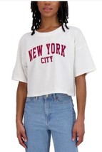 Aéropostale Womens T-Shirt White Boyfriend Crop New York City Crewneck C... - $691.12 MXN