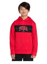 Puma Boys Girls Hoodie Red Fleece Kangaroo Pocket Moisture-Wicking Logo ... - $745.80 MXN