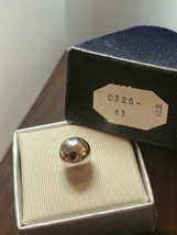 Tie Tack Pin Small Silver Tone Ball With Button Chain Vtg New In Box Lapel  - $22.17