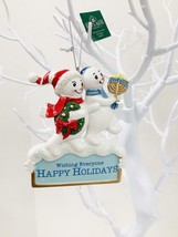 Kurt Adler Resin Hanukkah &amp; Christmas Snowmen Ornament 4&quot; Standard - £9.13 GBP