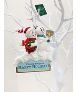 Kurt Adler Resin Hanukkah &amp; Christmas Snowmen Ornament 4&quot; Standard - £9.14 GBP