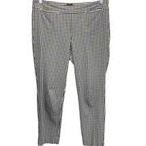 Talbots Chatham Gingham Pants Black White Size 10 Ankle Cropped Tapered ... - $28.75
