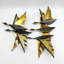Vintage MCM Metal Flying Ducks Geese Set of 2 Welded Metal Hanging Wall ... - $34.99