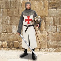 NauticalMart Medieval Knight Crusader Chainmail Shirt W/Coif /Sword - £211.60 GBP