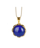 Lapis Lazuli Pendant Necklace for Women with Gold-Plated Sterling Silver... - $161.38 CAD