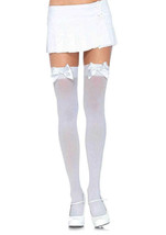 Opaque Thigh Highs With Satin Bow Accent - £6.85 GBP+