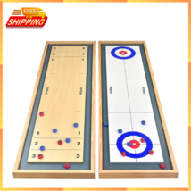 Shuffleboard And Curling 2 In 1 Board Games - Classic Tabletop Or Giant Size - - £45.99 GBP