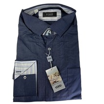 Verri Mens Dress Shirt u Blue Button Down Collared Size XL 44 - £31.01 GBP