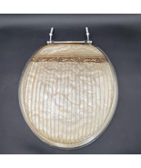 Acrylic Lucite Roma Pearlescent Marble Look Oval Toilet Seat w/Brass Acc... - $917.59 MXN