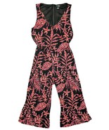 Nicole Miller Jumpsuit Size M Romper Palm Leaf Pink Black Wide Leg Resor... - $33.94 CAD