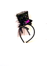 Halloween Black Top Hat with Silver Polka Dots - £4.69 GBP
