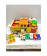 Vintage 1970 Fisher-Price Main Street Village + 30 Pcs – Fire Garage Shop - $89.03 CAD