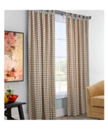 84&quot;L x 160&quot;W Thermalogic Check Tab-Top (Double-Wide) Curtain Pair Wheat - £54.37 GBP