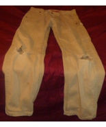 LEVIS STRAIGHT LEG KIDS KHAKI TAN OUTDOOR CARPENTER WORK JEANS DENIM PAN... - $22.24 CAD