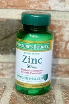 Nature&#39;s Bounty Zinc Supports Immune Health 50mg 100 ct Caplets - £6.92 GBP