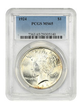 1924 $1 PCGS MS65 - $254.63