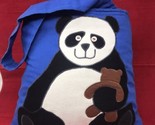 Panda Handbag by J. Nicoll Designs Totel Blue Bag Cloth Bear - $21.73