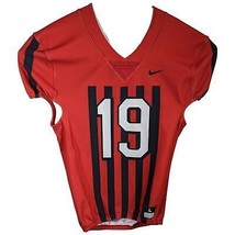 Red Football Jersey #19 Large with Black Stripes New Nike Game Day Practice - $33.00